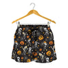 Halloween Skeleton Party Pattern Print Women's Shorts