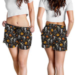 Halloween Skeleton Party Pattern Print Women's Shorts