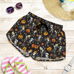 Halloween Skeleton Party Pattern Print Women's Shorts