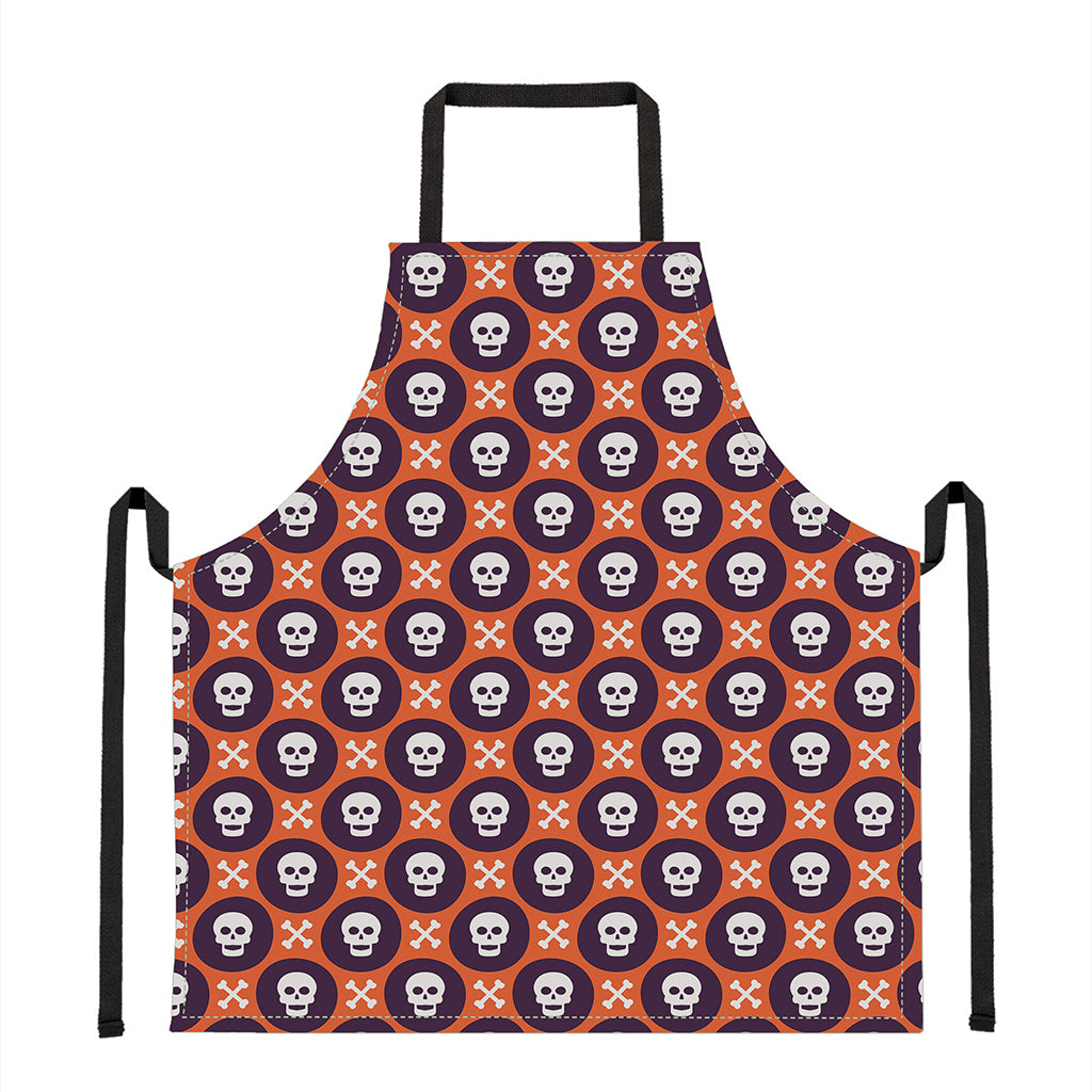 Halloween Skull And Bone Pattern Print Apron