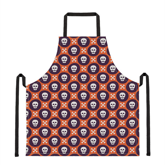 Halloween Skull And Bone Pattern Print Apron