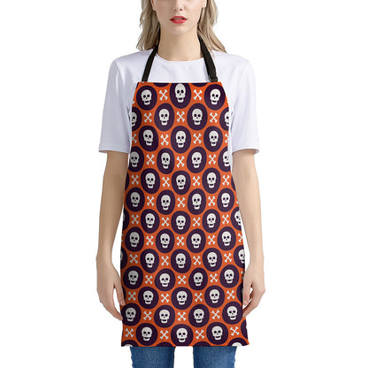 Halloween Skull And Bone Pattern Print Apron