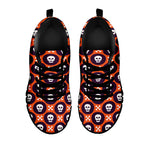 Halloween Skull And Bone Pattern Print Black Sneakers
