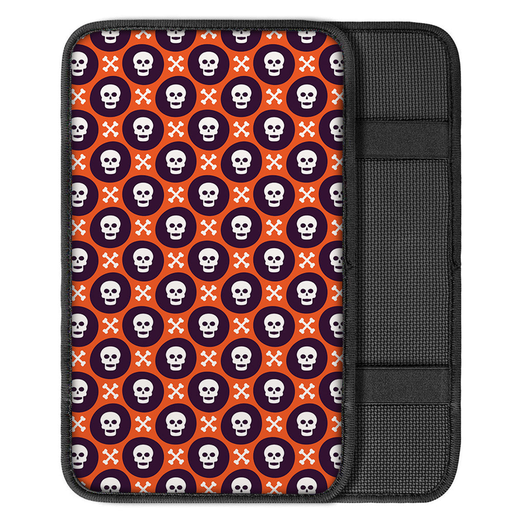 Halloween Skull And Bone Pattern Print Car Center Console Cover