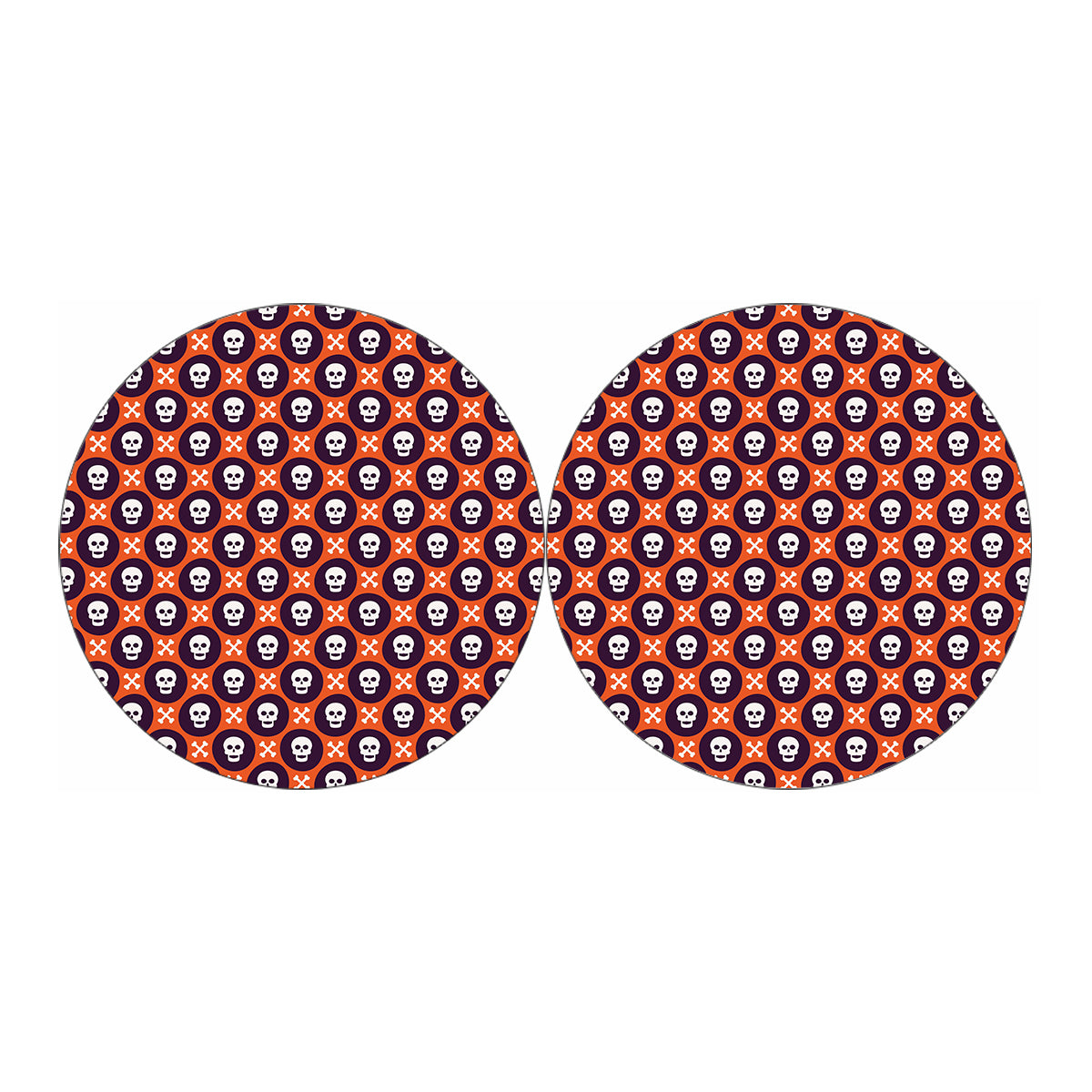 Halloween Skull And Bone Pattern Print Car Coasters