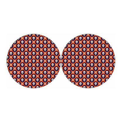 Halloween Skull And Bone Pattern Print Car Coasters