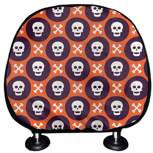 Halloween Skull And Bone Pattern Print Car Headrest Covers