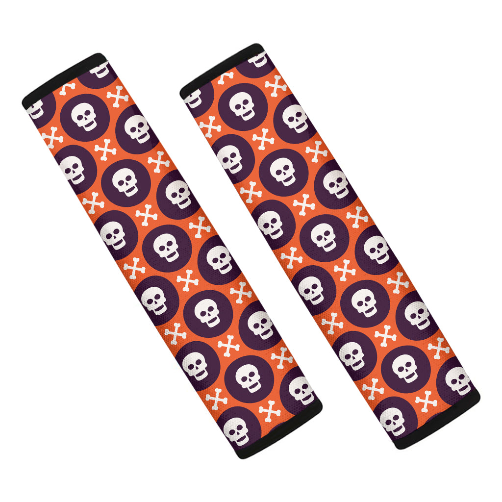 Halloween Skull And Bone Pattern Print Car Seat Belt Covers
