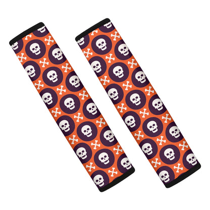 Halloween Skull And Bone Pattern Print Car Seat Belt Covers