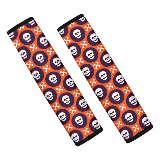 Halloween Skull And Bone Pattern Print Car Seat Belt Covers