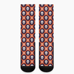 Halloween Skull And Bone Pattern Print Crew Socks