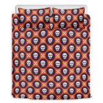 Halloween Skull And Bone Pattern Print Duvet Cover Bedding Set