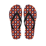 Halloween Skull And Bone Pattern Print Flip Flops