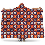 Halloween Skull And Bone Pattern Print Hooded Blanket