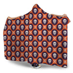 Halloween Skull And Bone Pattern Print Hooded Blanket