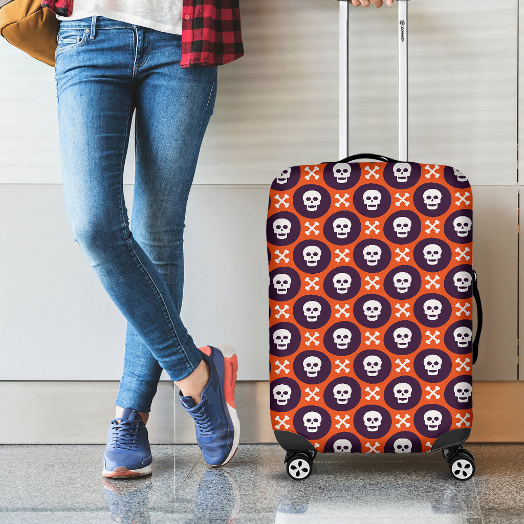 Halloween Skull And Bone Pattern Print Luggage Cover