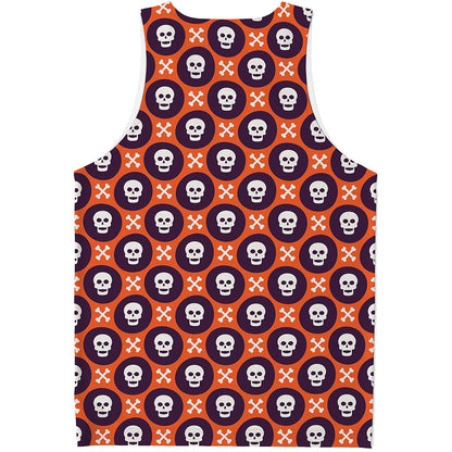Halloween Skull And Bone Pattern Print Men's Tank Top