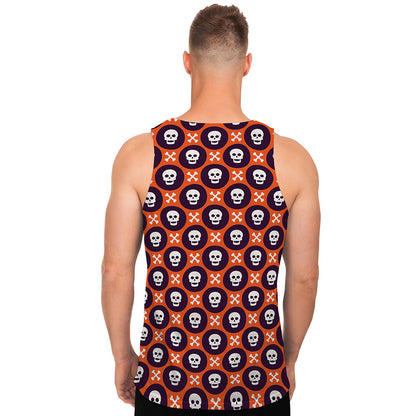 Halloween Skull And Bone Pattern Print Men's Tank Top