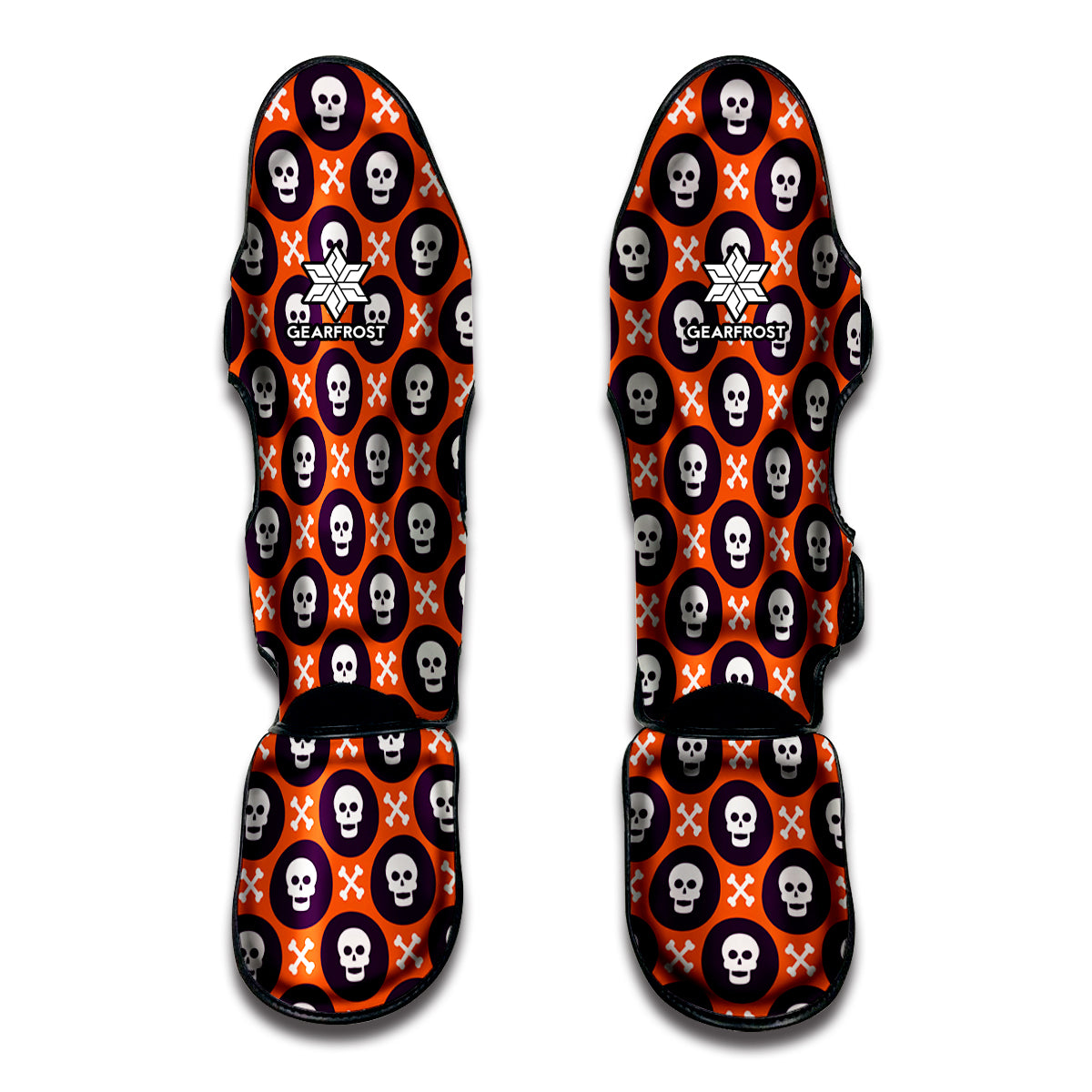 Halloween Skull And Bone Pattern Print Muay Thai Shin Guard