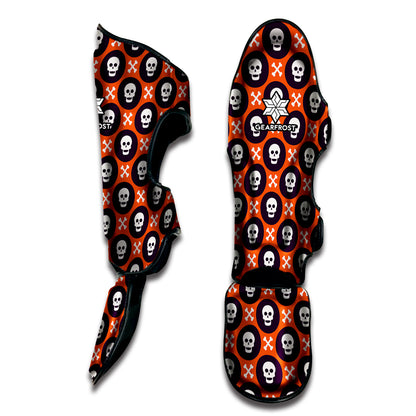 Halloween Skull And Bone Pattern Print Muay Thai Shin Guard