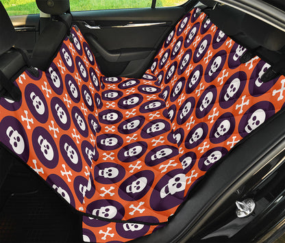 Halloween Skull And Bone Pattern Print Pet Car Back Seat Cover