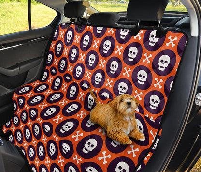 Halloween Skull And Bone Pattern Print Pet Car Back Seat Cover