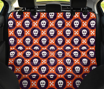 Halloween Skull And Bone Pattern Print Pet Car Back Seat Cover