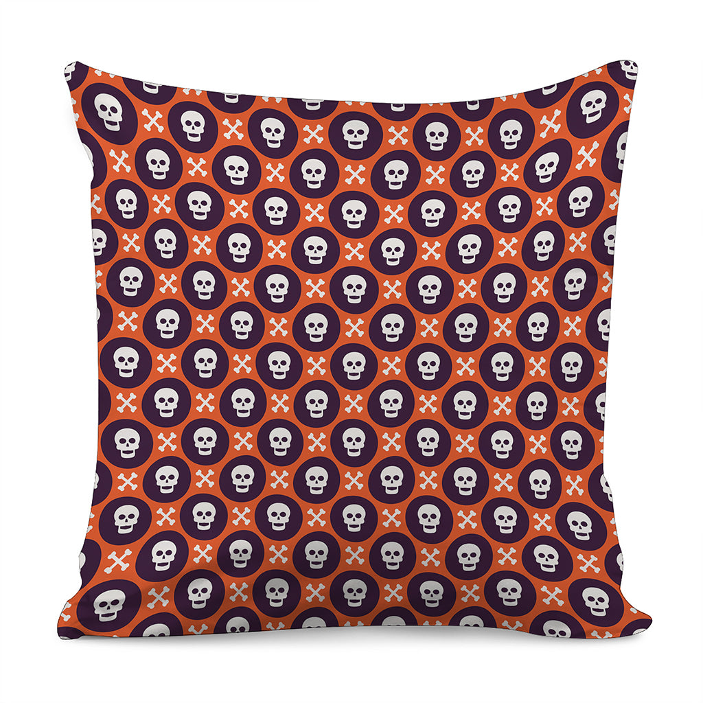 Halloween Skull And Bone Pattern Print Pillow Cover