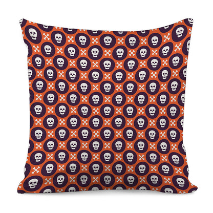 Halloween Skull And Bone Pattern Print Pillow Cover