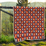 Halloween Skull And Bone Pattern Print Quilt