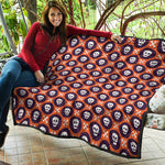 Halloween Skull And Bone Pattern Print Quilt