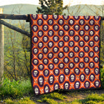 Halloween Skull And Bone Pattern Print Quilt