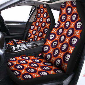 Halloween Skull And Bone Pattern Print Universal Fit Car Seat Covers