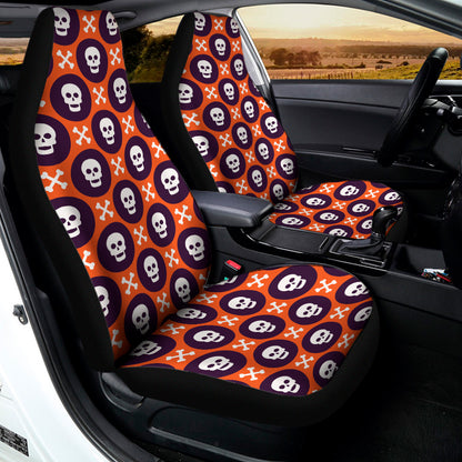Halloween Skull And Bone Pattern Print Universal Fit Car Seat Covers