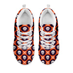 Halloween Skull And Bone Pattern Print White Sneakers