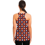Halloween Skull And Bone Pattern Print Women's Racerback Tank Top