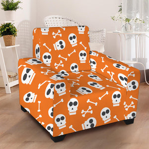 Halloween Skull Pattern Print Armchair Slipcover