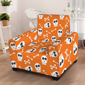 Halloween Skull Pattern Print Armchair Slipcover