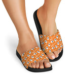 Halloween Skull Pattern Print Black Slide Sandals