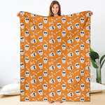 Halloween Skull Pattern Print Blanket