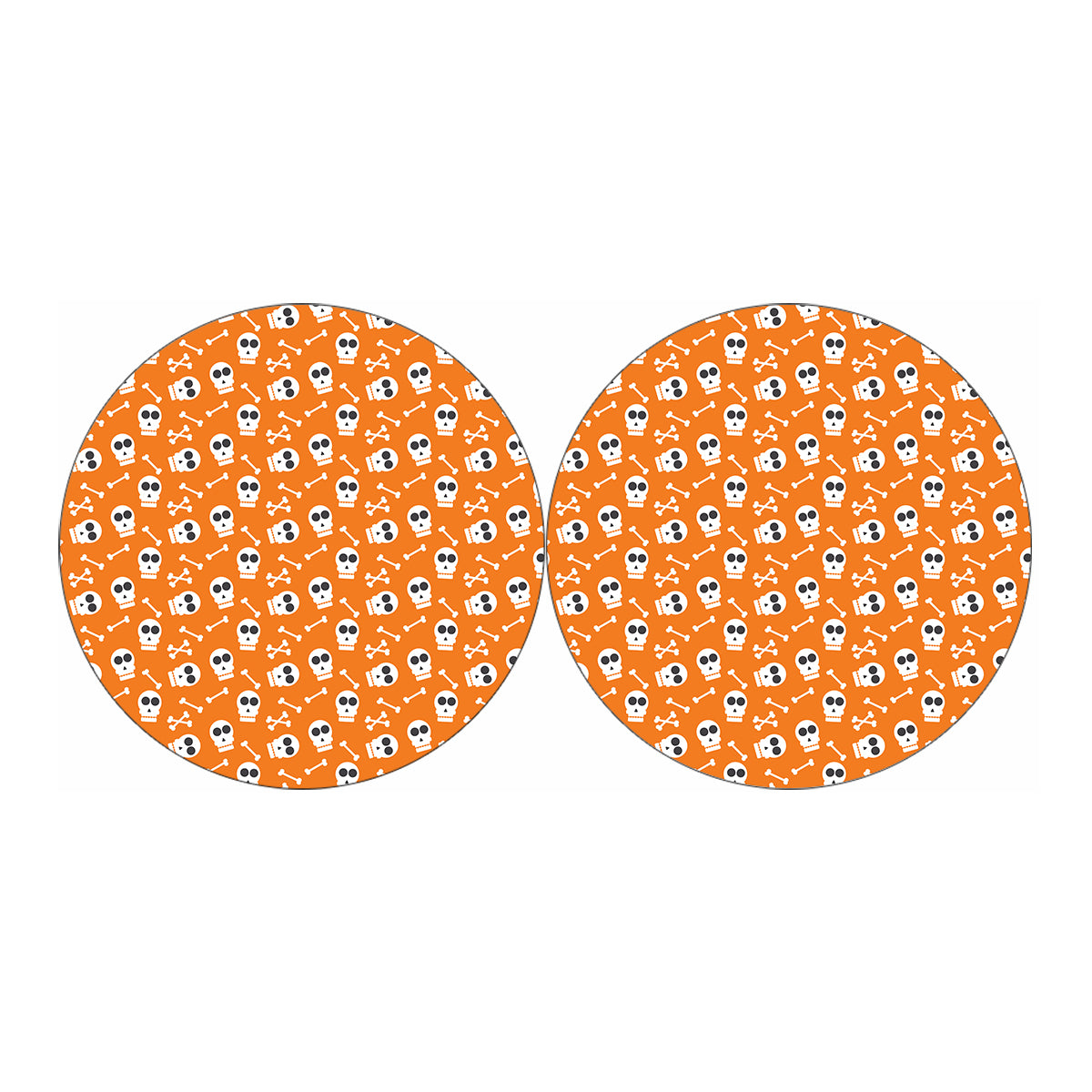 Halloween Skull Pattern Print Car Coasters