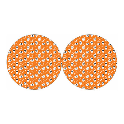Halloween Skull Pattern Print Car Coasters
