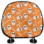 Halloween Skull Pattern Print Car Headrest Covers