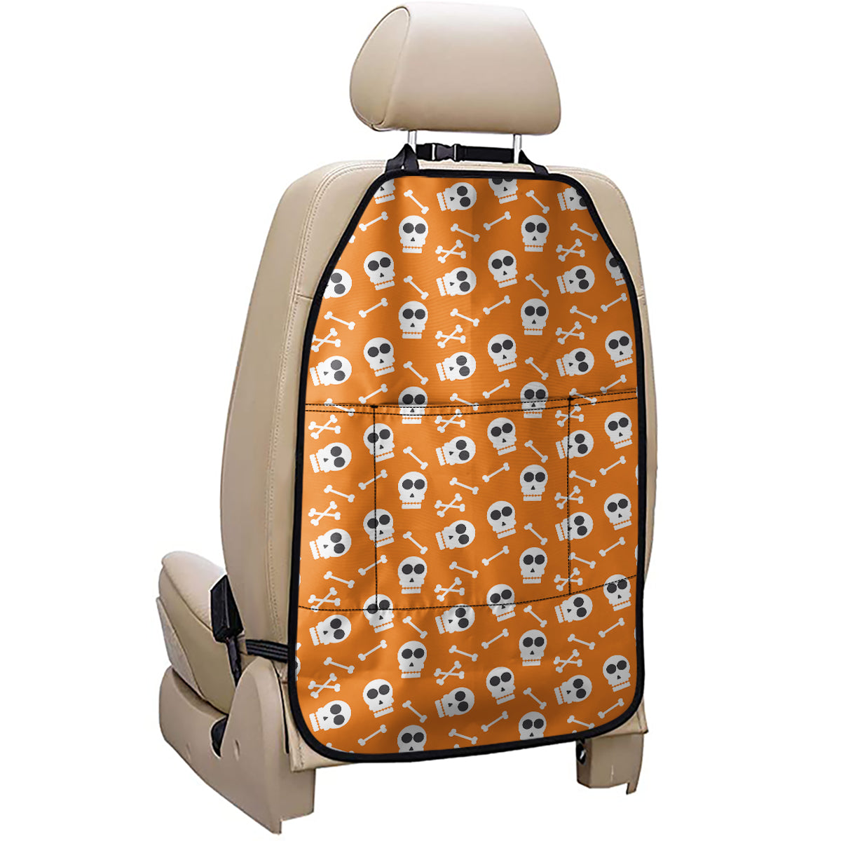 Halloween Skull Pattern Print Car Seat Organizers