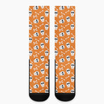 Halloween Skull Pattern Print Crew Socks