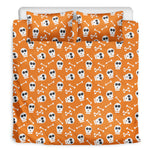 Halloween Skull Pattern Print Duvet Cover Bedding Set
