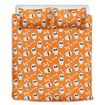 Halloween Skull Pattern Print Duvet Cover Bedding Set