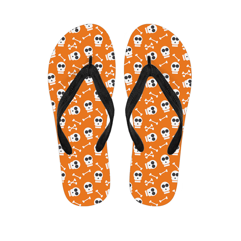 Halloween Skull Pattern Print Flip Flops