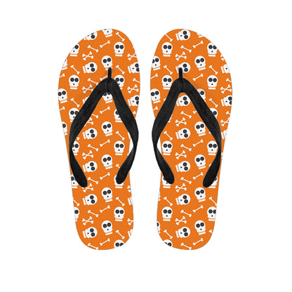 Halloween Skull Pattern Print Flip Flops