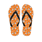 Halloween Skull Pattern Print Flip Flops